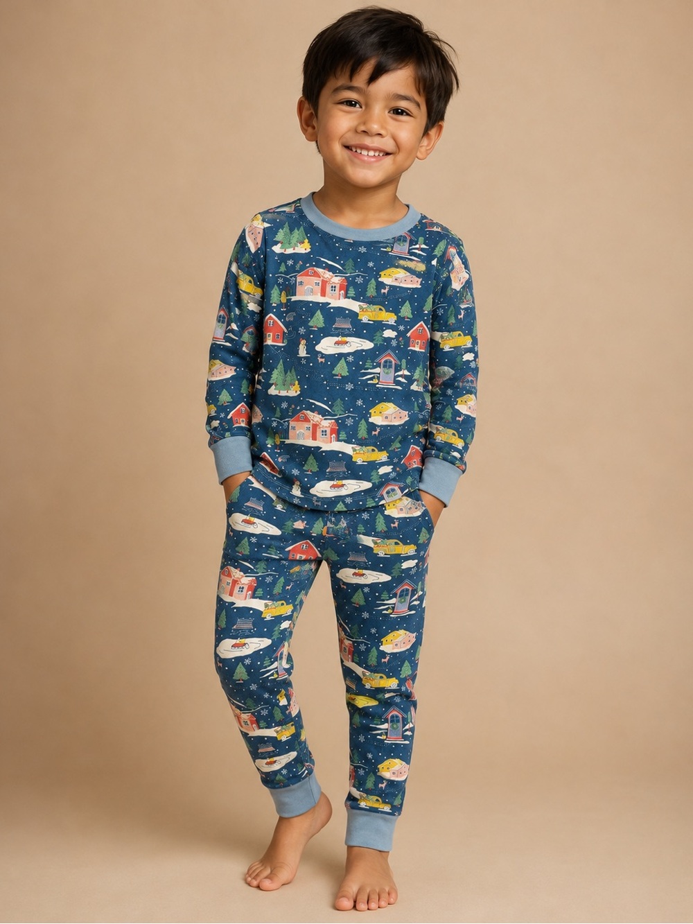 Honest Baby Clothing Size 5T Winter Village Pajama 2-Piece Set